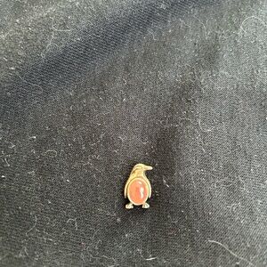 Gold and Orange Penguin Bird Pendant